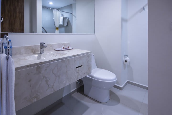 Private guest bathroom with shower