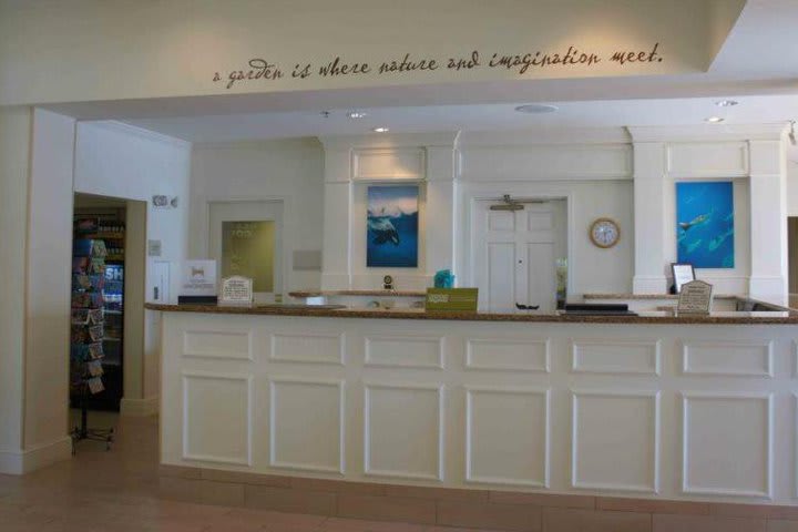 Front desk at the Hilton Garden Inn, hotel in Orlando at SeaWorld