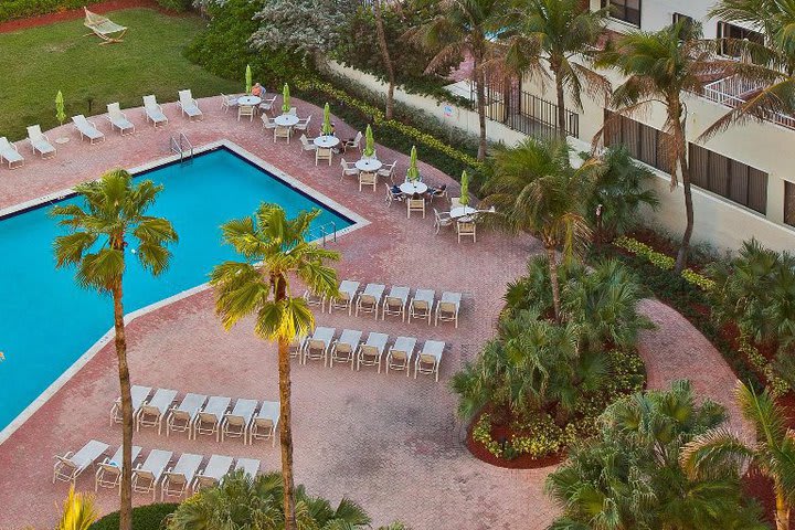 Aerial view of the pool