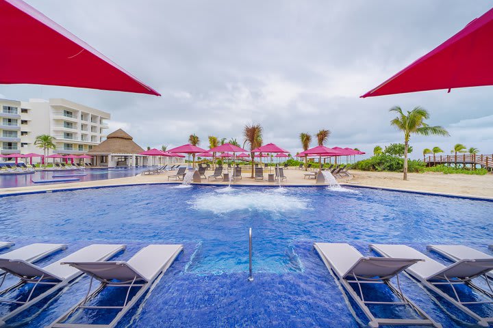 The hotel has four pools