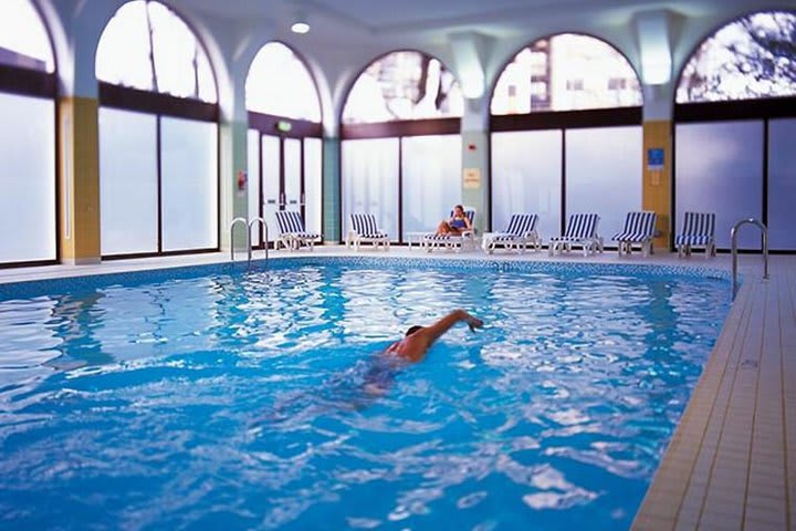 Heated indoor pool at the Marriott Regents Park hotel in the north of London