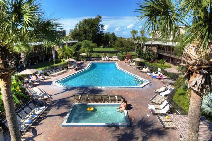 Sun terrace with two pools, including a children's one