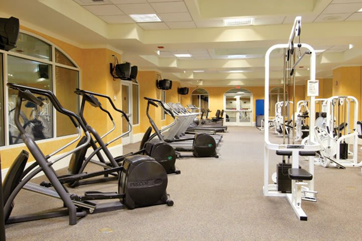 The fitness center is fully equipped