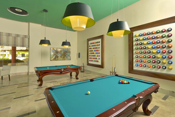 The game room has billiards