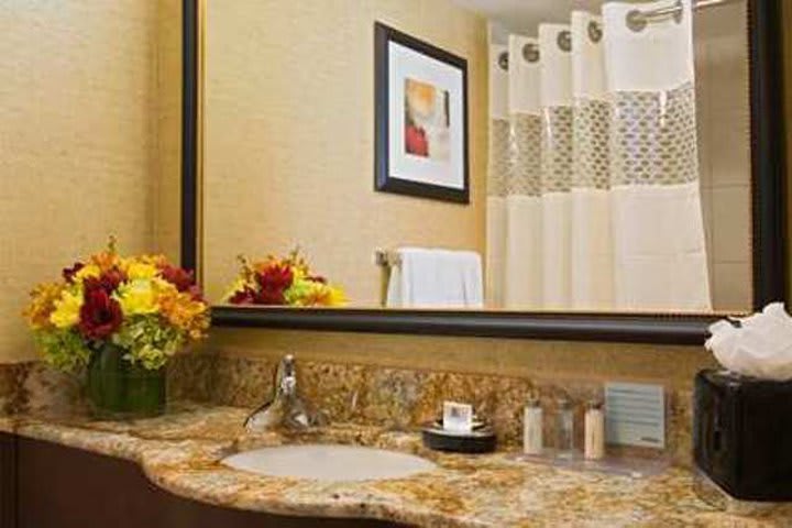 Guest bathroom at the Hampton Inn Manhattan Empire State in New York