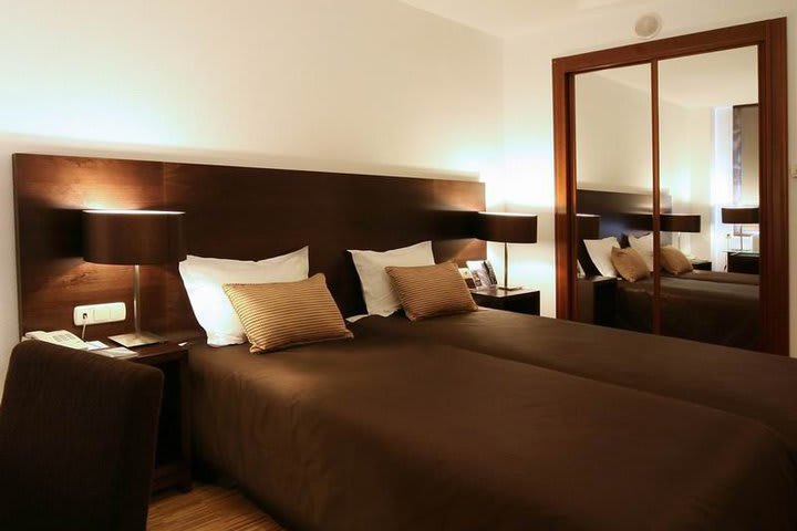 Standard guest room at the Rafaelhoteles Atocha, hotel in downtown Madrid