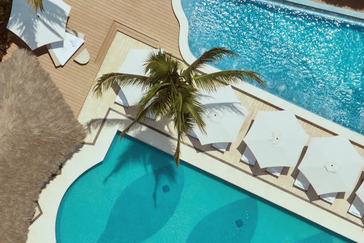 Aerial view of the pool