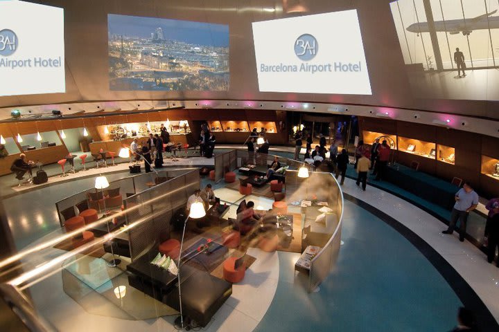 Lobby of the Barcelona Airport Hotel in El Prat in Llobregat