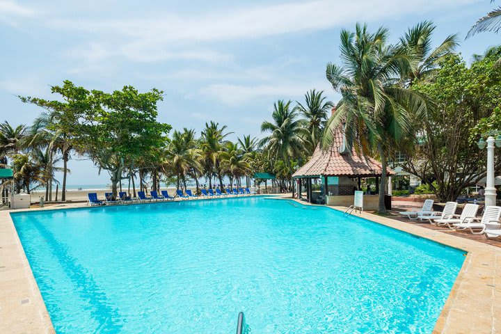 The hotel features three pools