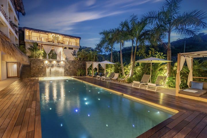 Sun loungers by the pool