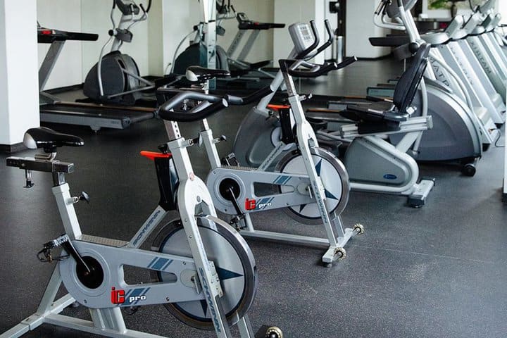 The equipment in the fitness center