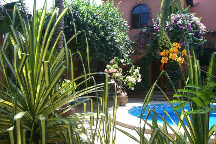 Gardens and pool at Suites La Hacienda in Puerto Escondido