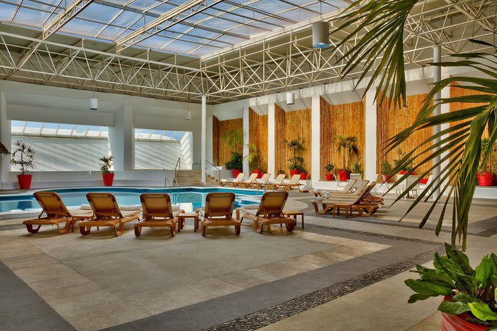 The hotel features a indoor pool