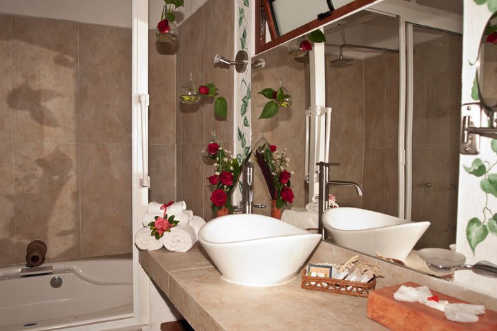 Superior guest rooms offer a tub in the bathroom