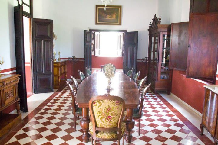 Dining room at Hacienda Kaan Ac hotel in Valladolid