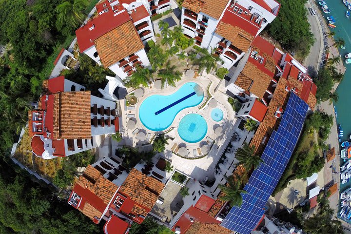 Aerial view of the hotel