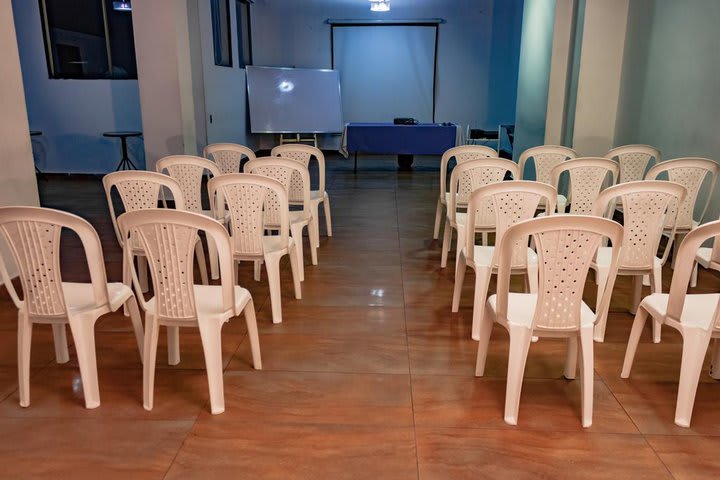 Montaje en el salón de eventos