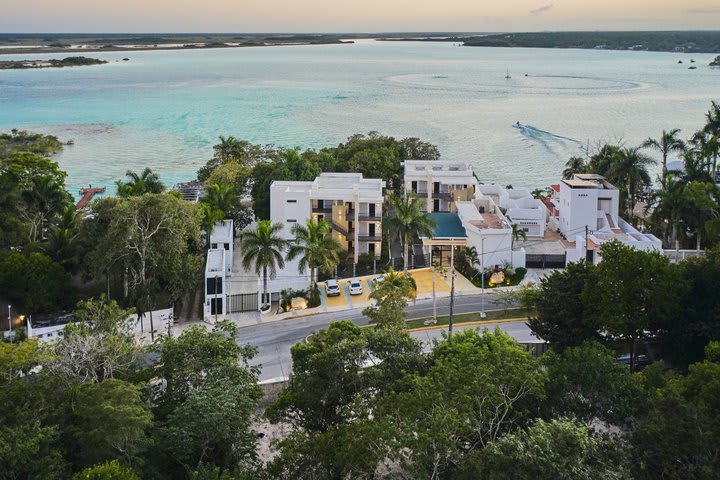 Aerial view of the hotel