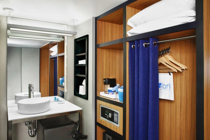 Guest rooms at the Aloft San Francisco Airport offer an in-room safe (computer generated image)