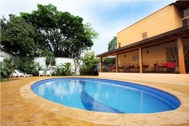 Swimming pool at Hotel Portales del Campestre in Medellin