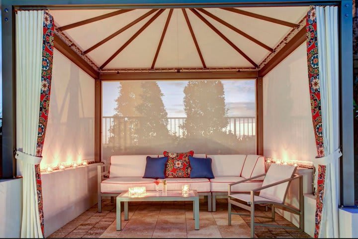 Cabanas next to the pool