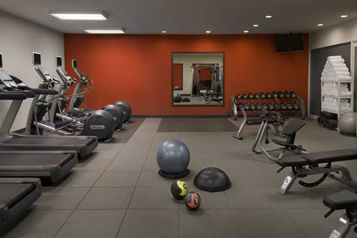 There is a fitness center at the International Plaza Hotel