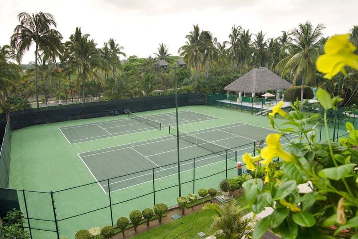 The property has tennis courts