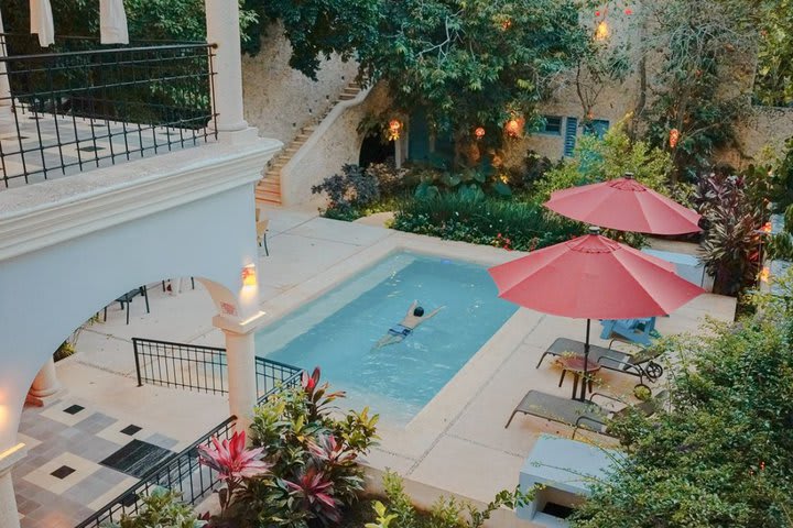 Aerial view of the pool