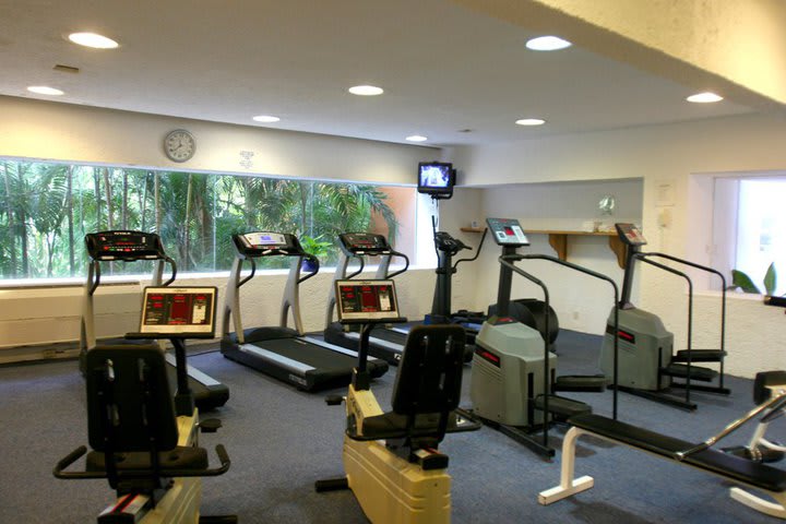 Fitness center with cardiovascular equipment