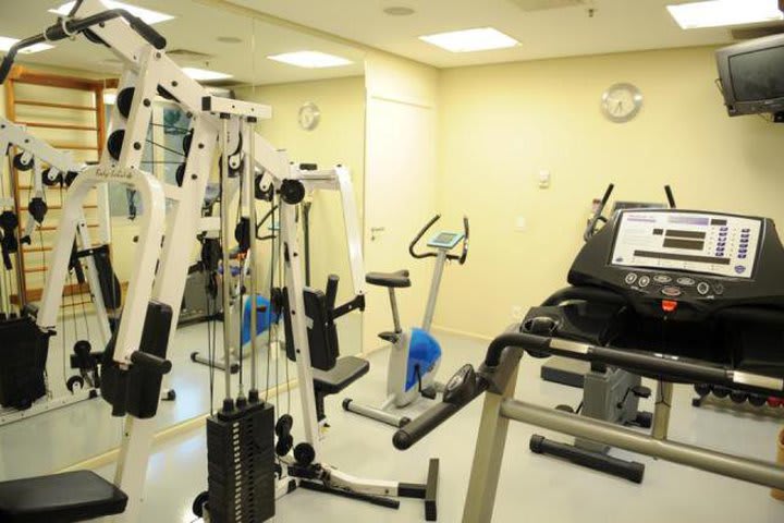 Fitness center at the InterCity Premium Ibirapuera hotel in Sao Paulo