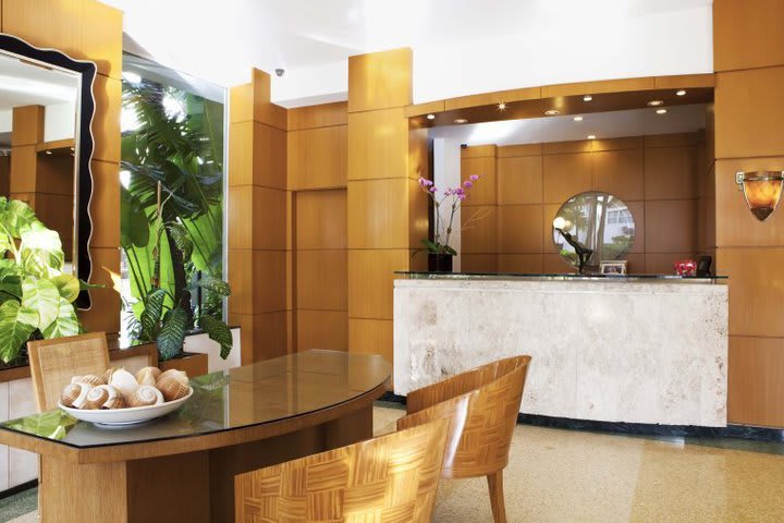 Front desk at the Richmond Hotel in Miami Beach