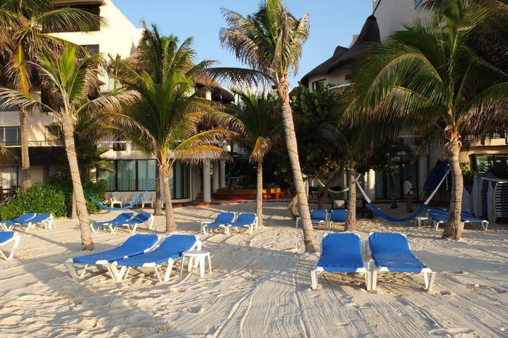 Sun loungers on the beach