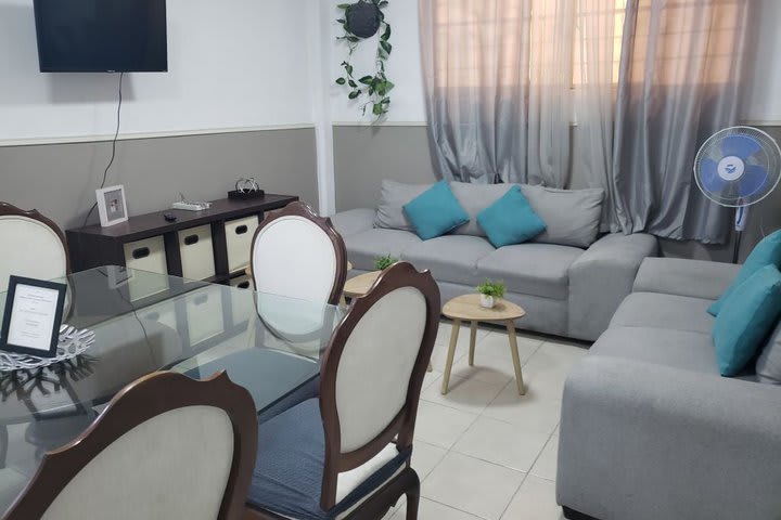 Dining and sitting areas in the apartment