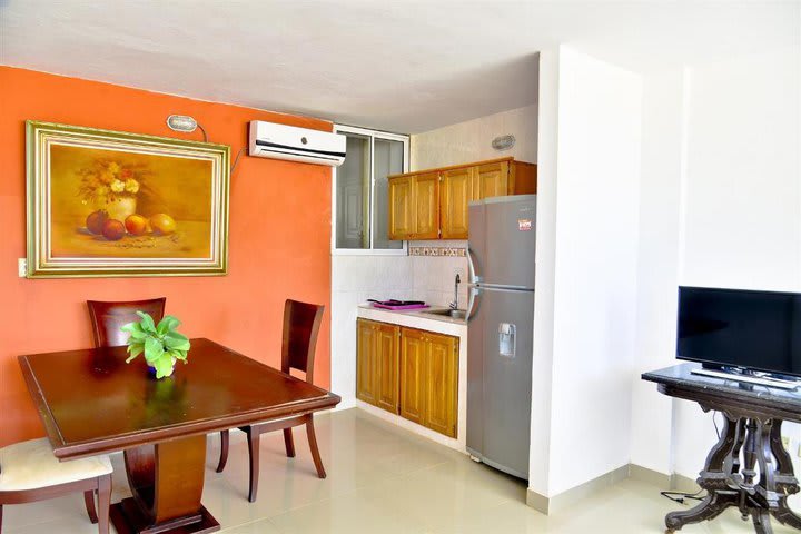 Kitchen and dining area of an apartment