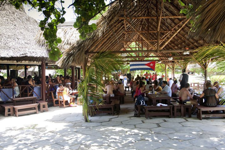 The property includes outdoor restaurants