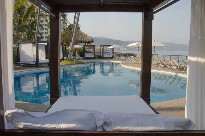 Sun lounger next to the pool