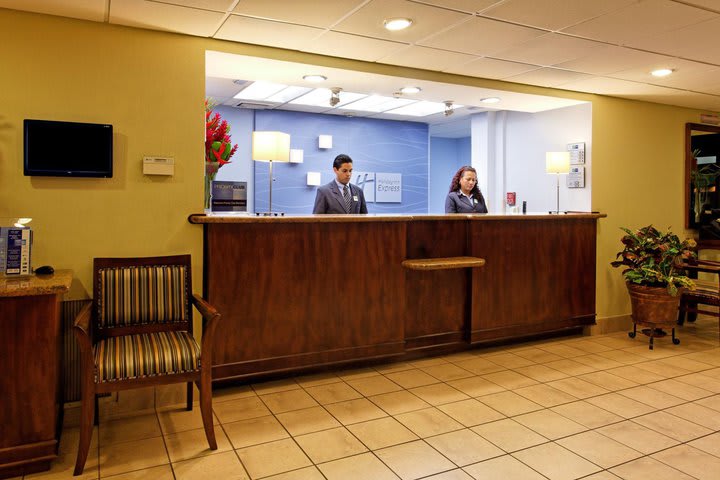 Front desk at the Holiday Inn Express San Jose Costa Rica
