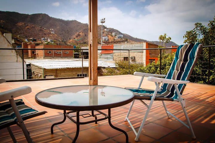 Terraza con vista al pueblo