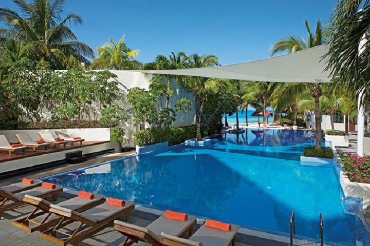 Sun loungers by the pool