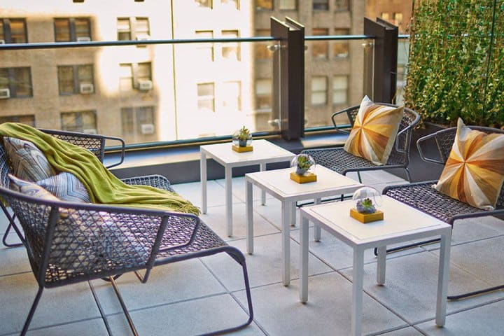 Terrace in one of the rooms at the Viceroy hotel