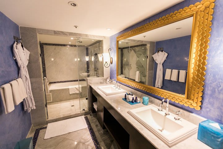 Guest bathroom in a penthouse at the Pearl Tower