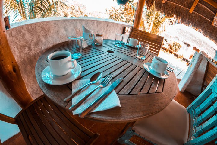 Table in the restaurant at the hotel