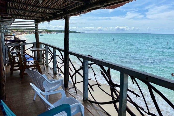 The hotel is located in front of the sea