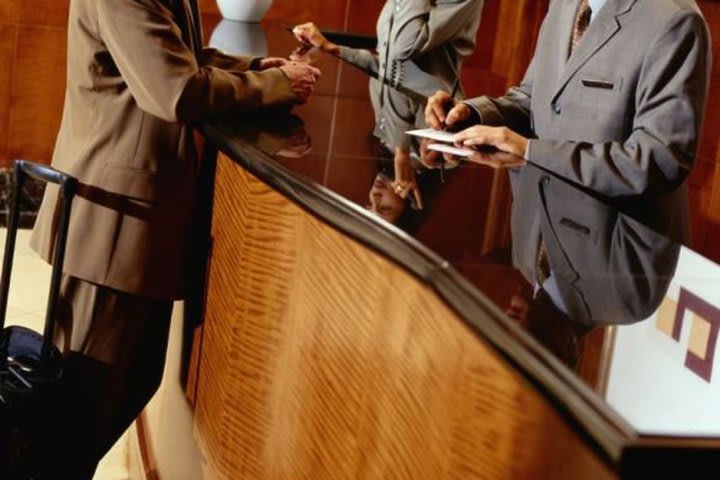 Front desk of The Manhattan Club hotel in New York