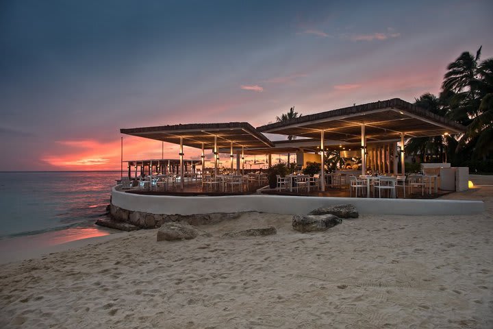 Le Cap restaurant is located on the beach