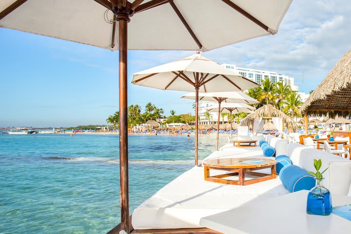 Sun loungers on the beach