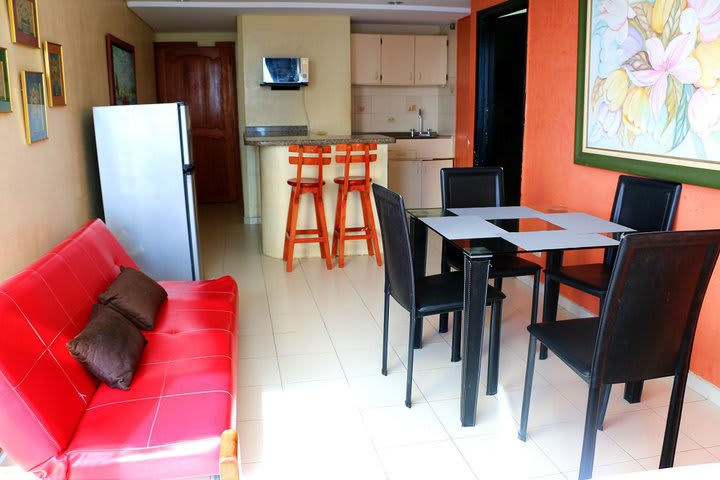 Accommodations with kitchen and dining area