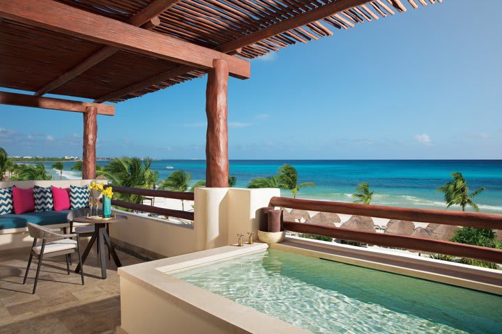 Some suites have a whirlpool tub on the terrace