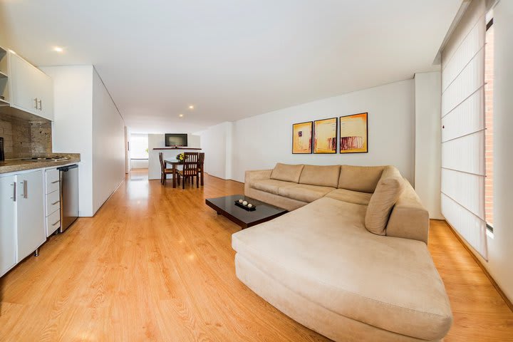 Sitting and dining areas in a suite