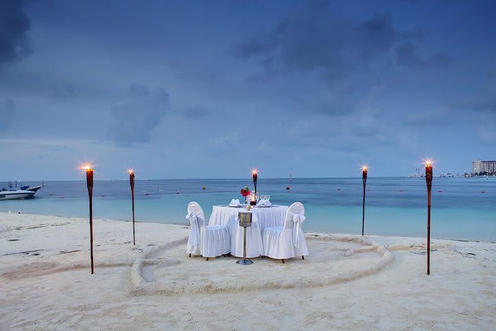 Romantic dinner on the beach